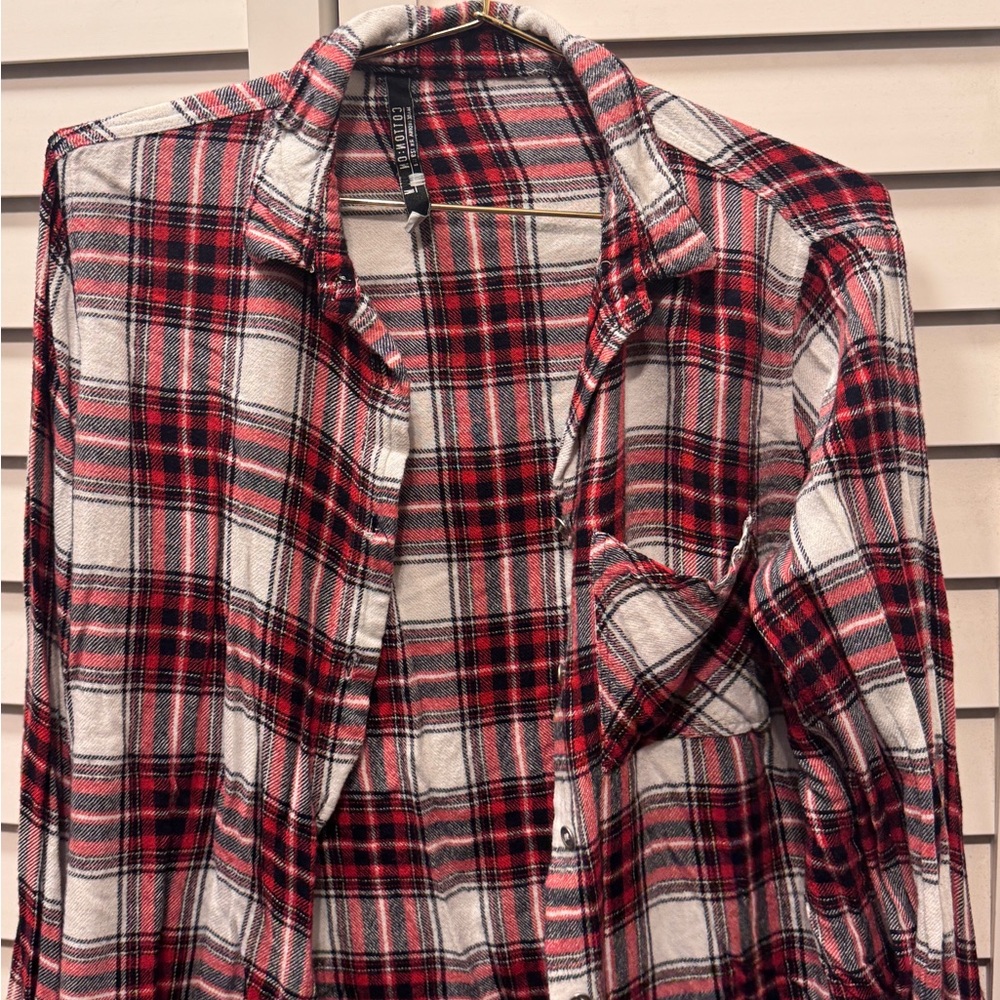 Cotton On Red and Black Plaid Button Down Shirt